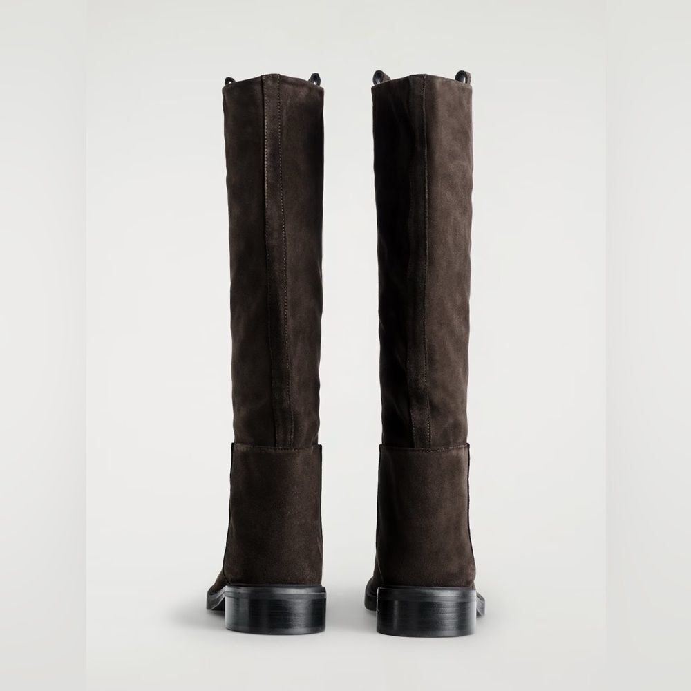 COS SUEDE RIDING BOOTS in Chocolate brown - Picture 7 of 16
